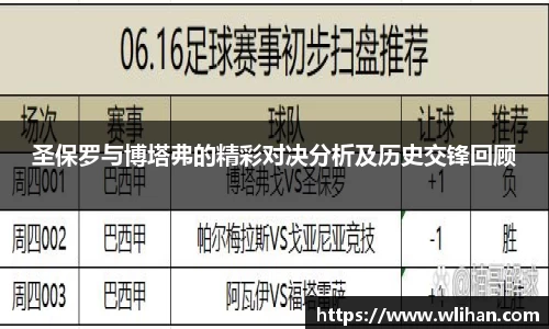 圣保罗与博塔弗的精彩对决分析及历史交锋回顾
